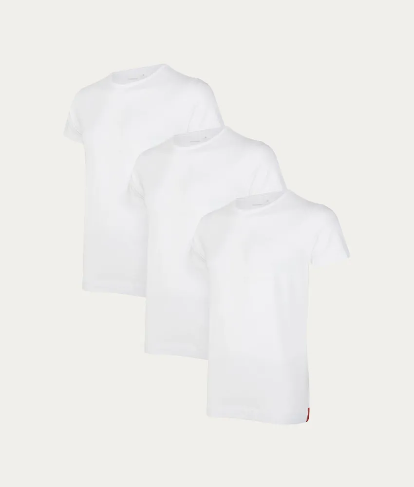 Undiemeister Slim Fit T-shirt ronde hals Chalk White, 3-pack